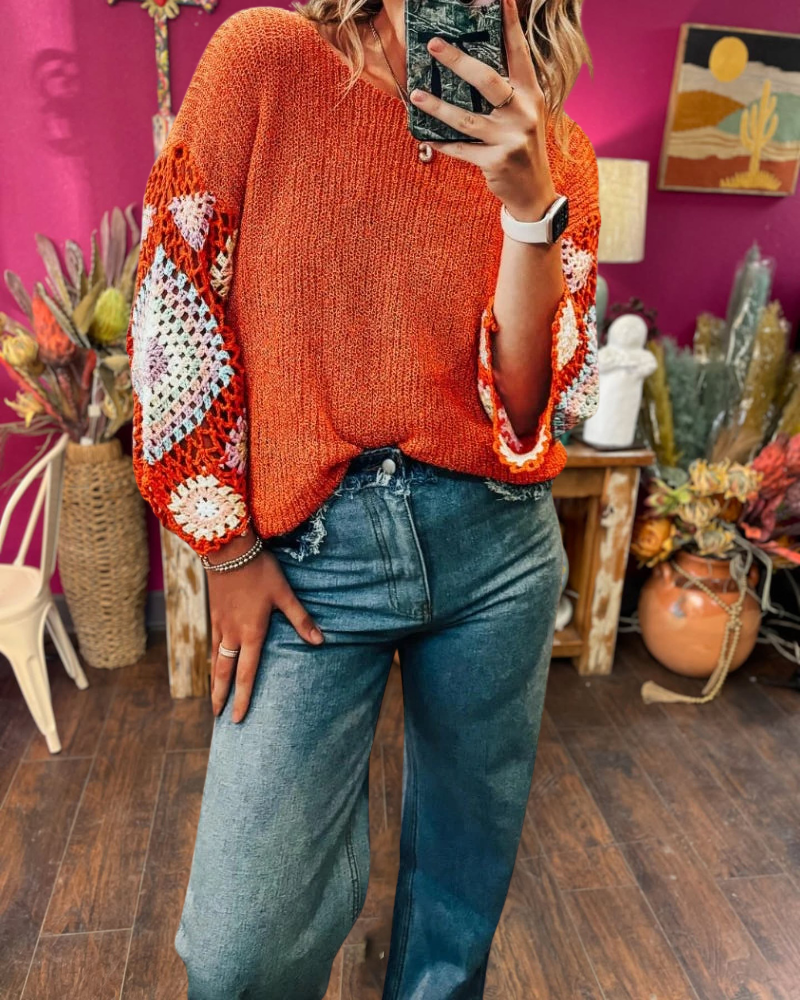 Patchwork Crochet Sweater