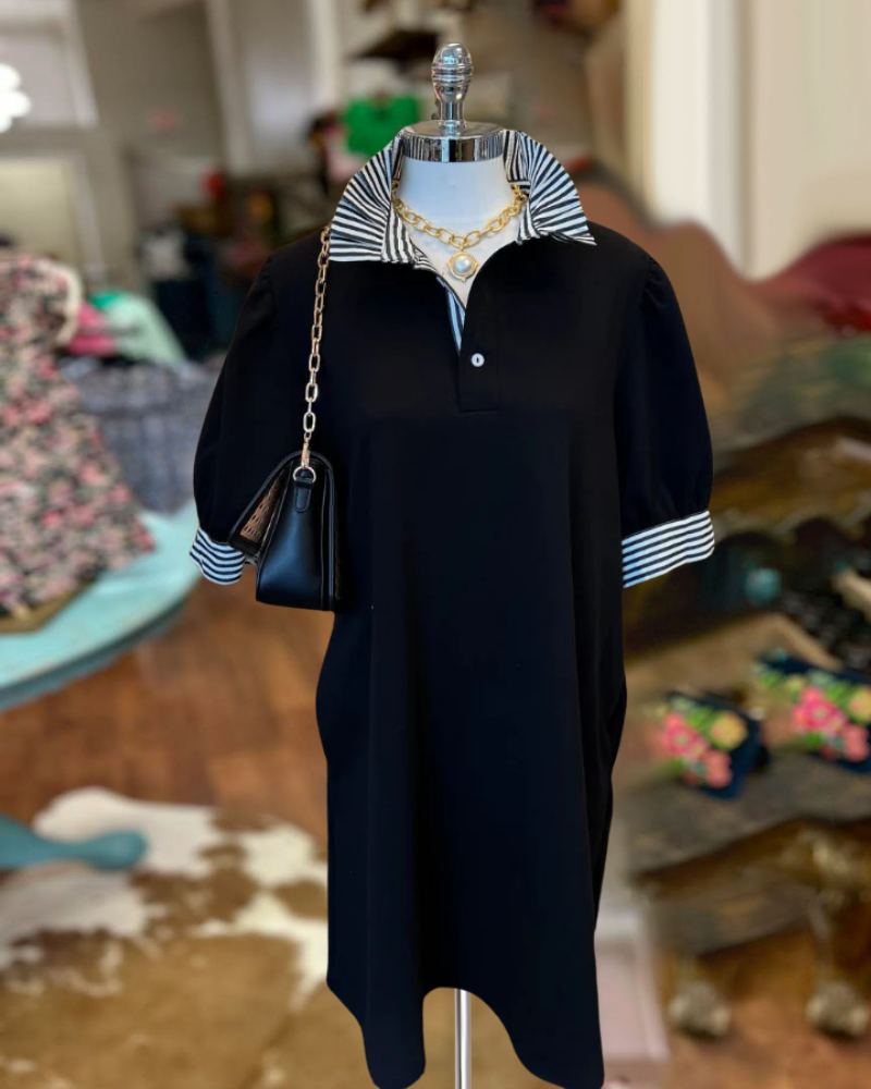 Everyday Contrast Collar Dress