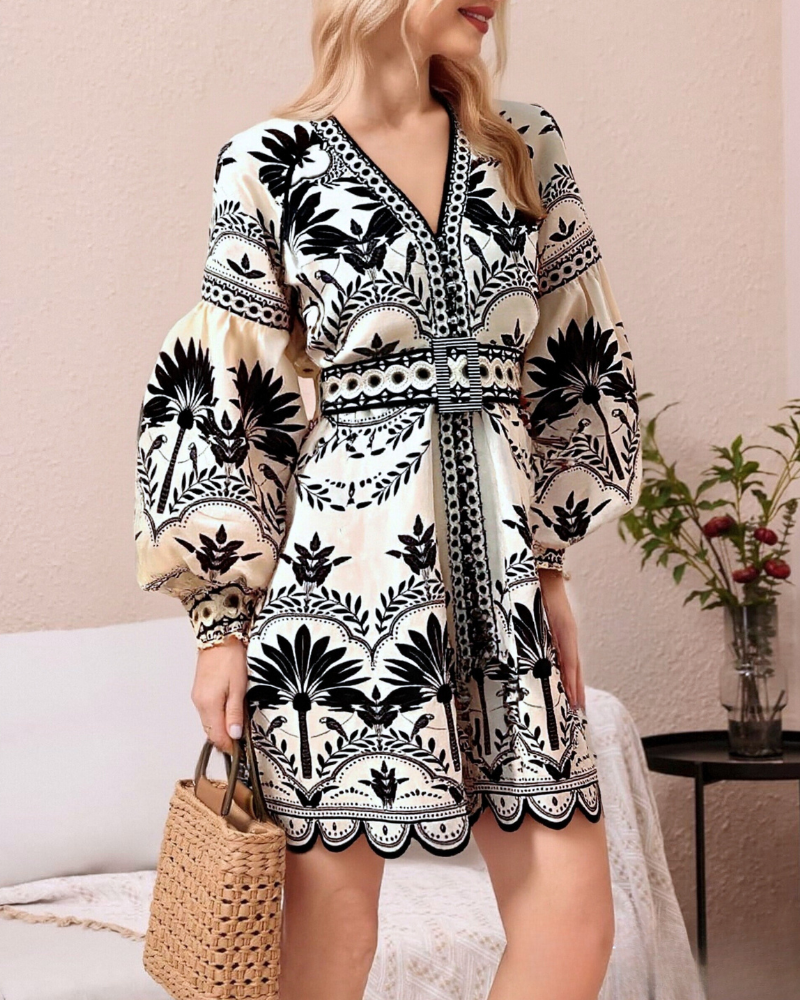 Stylish Beach V-Neck Mini Dress