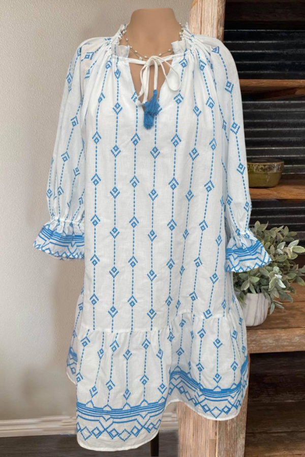 Fresh Ruffled Striped Dress