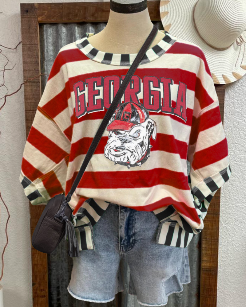Georgia Bulldog Striped T-shirt