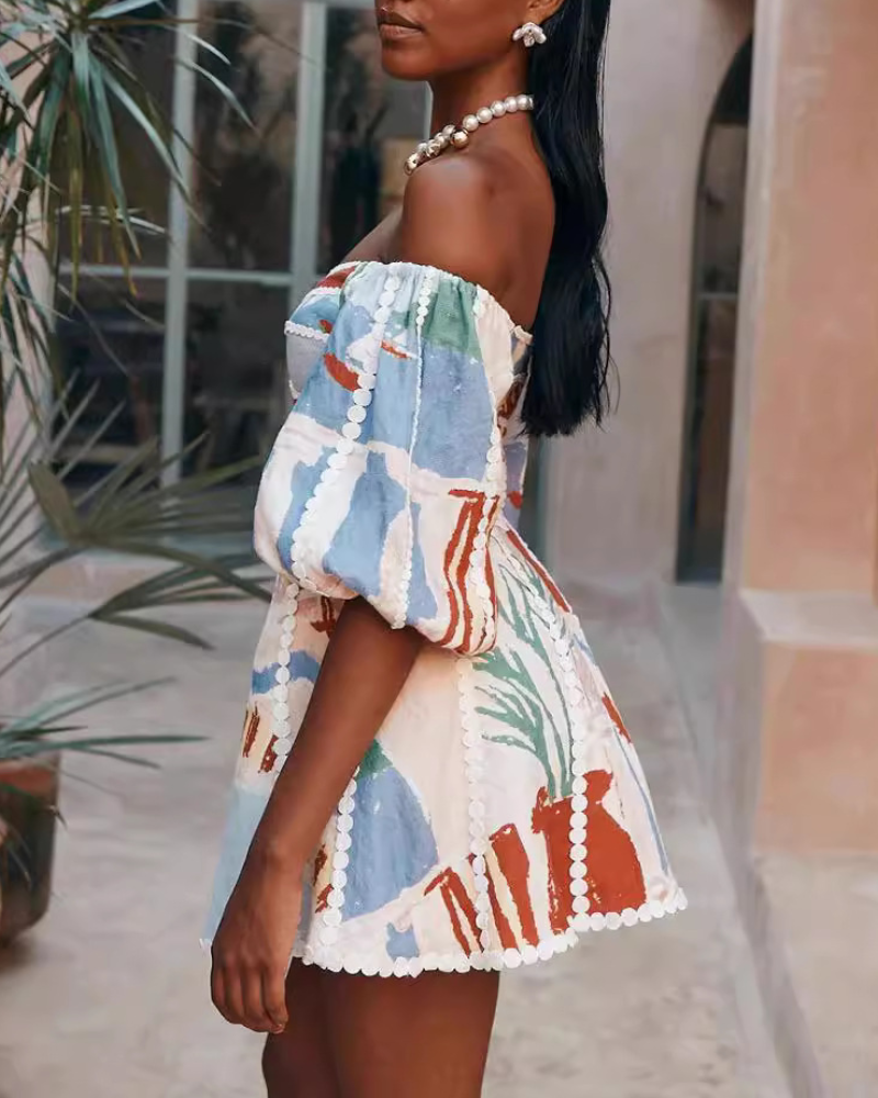 Unique Off-Shoulder Mini Dress