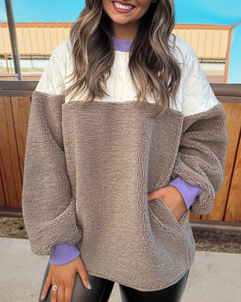 Lively Quilted Casual Sweatshirt