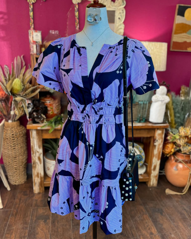 Abstract Floral Mini Dress