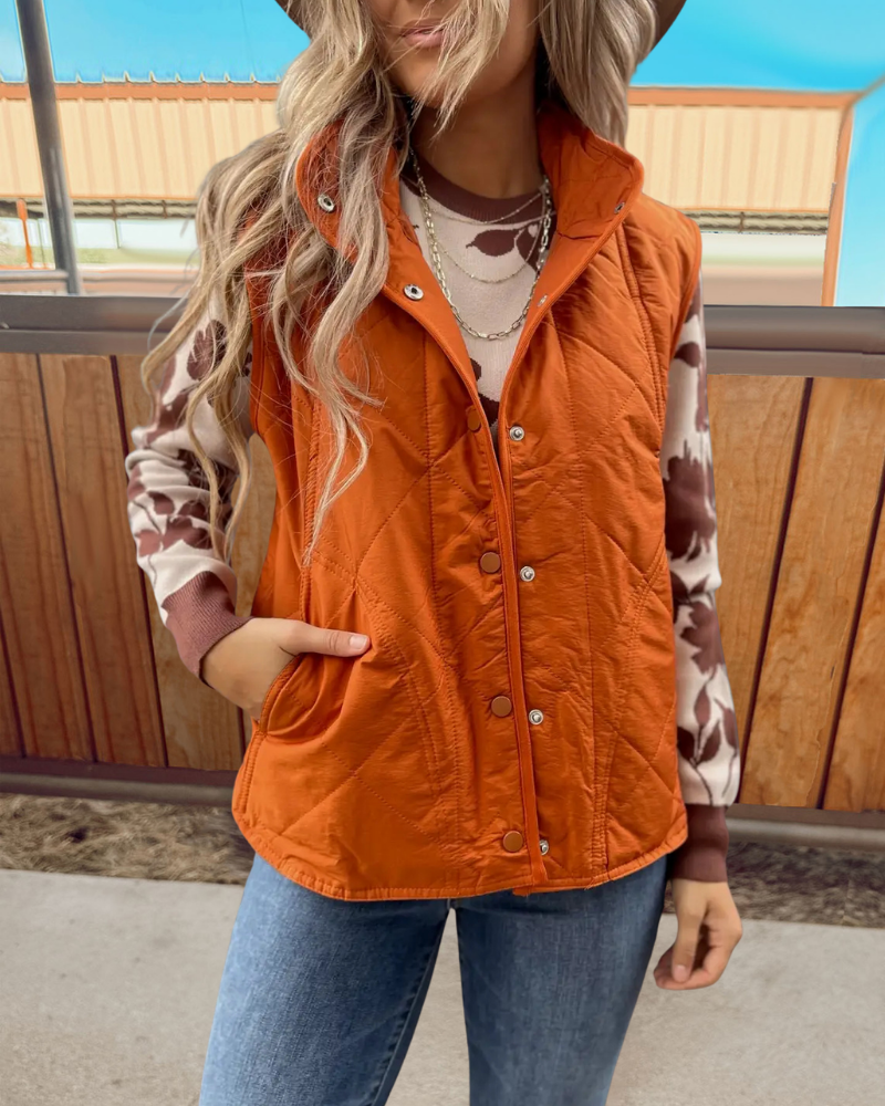 Simple Quilted Vest Jacket