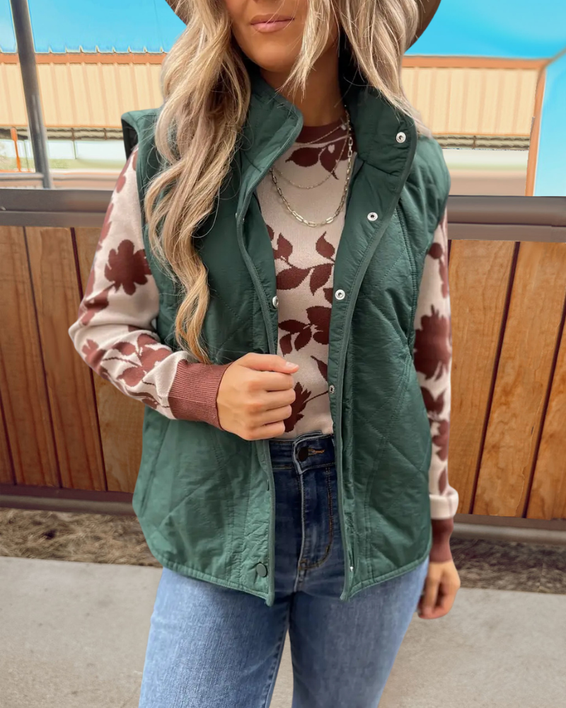 Simple Quilted Vest Jacket