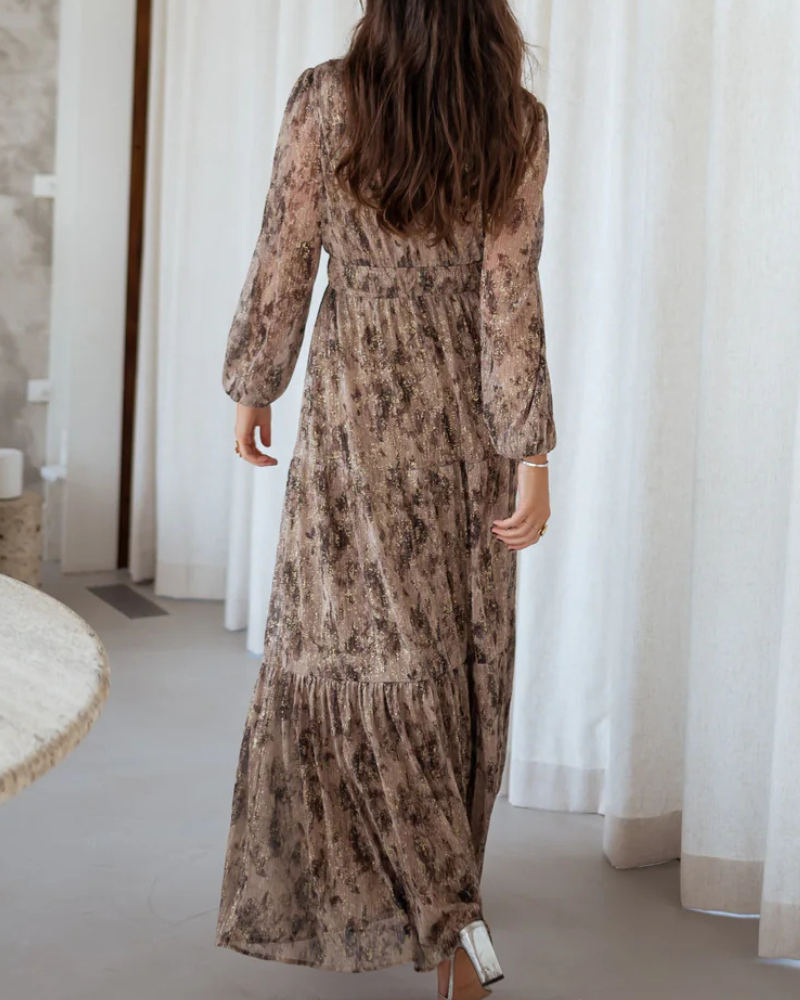 Casual Floral V-Neck Maxi Dress