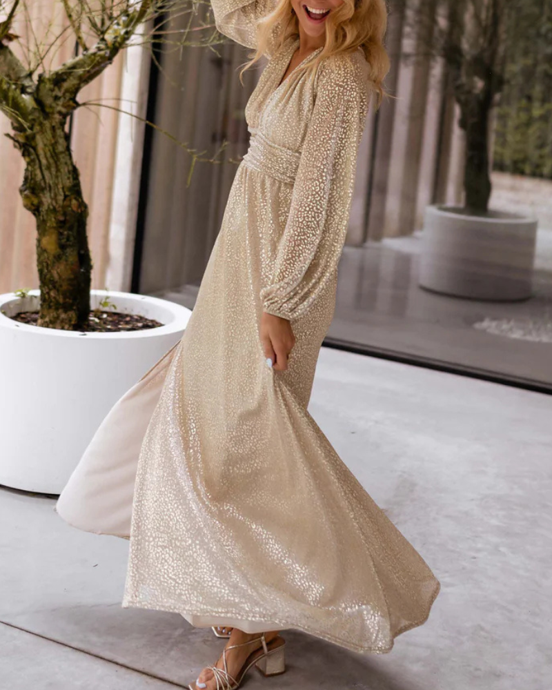 Chic Backless V-Neck Maxi Dress