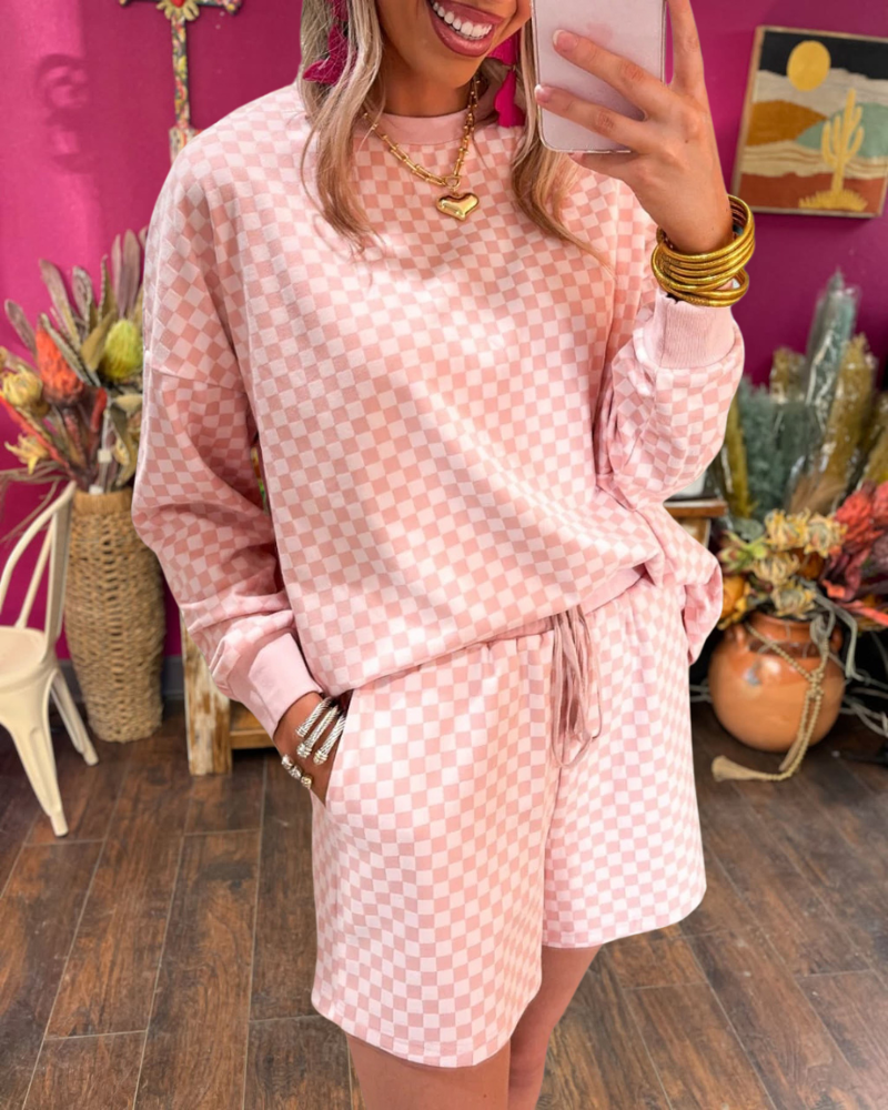 Checkerboard Pullover Set