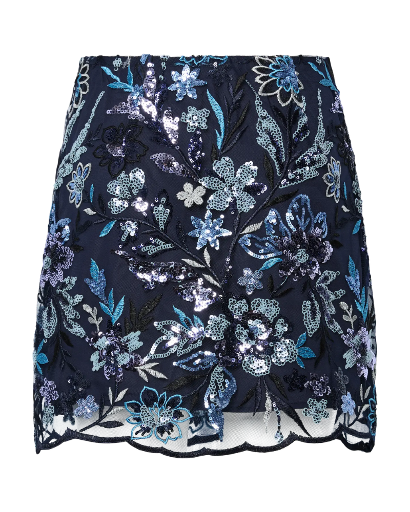 Floral Embroidered Short Skirt