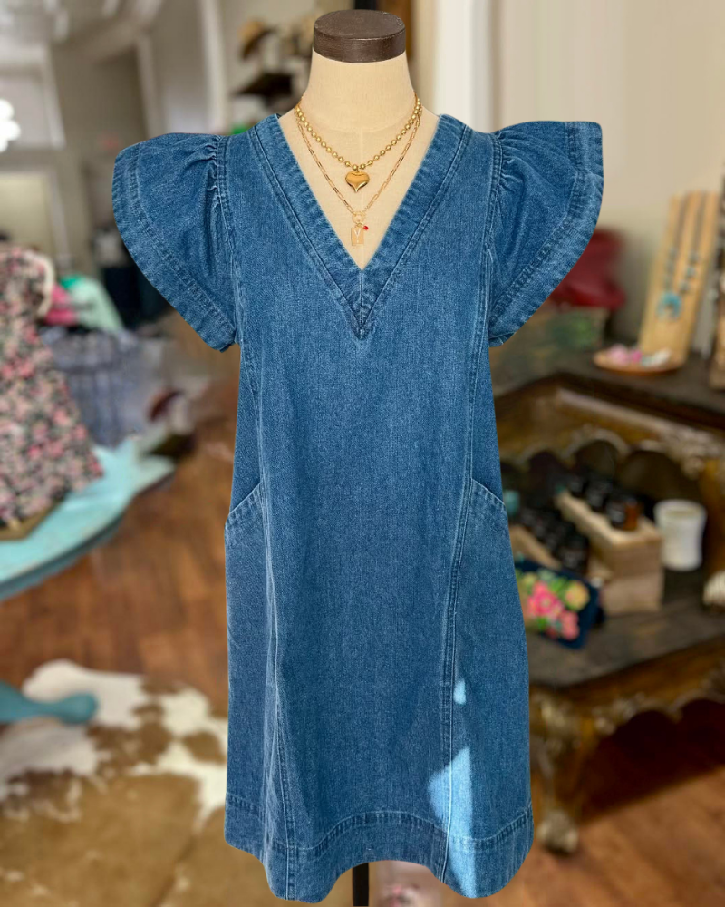Chic Fashion Cuff Denim Dress