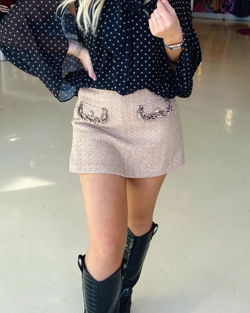 Trendy Tweed Jupe Short