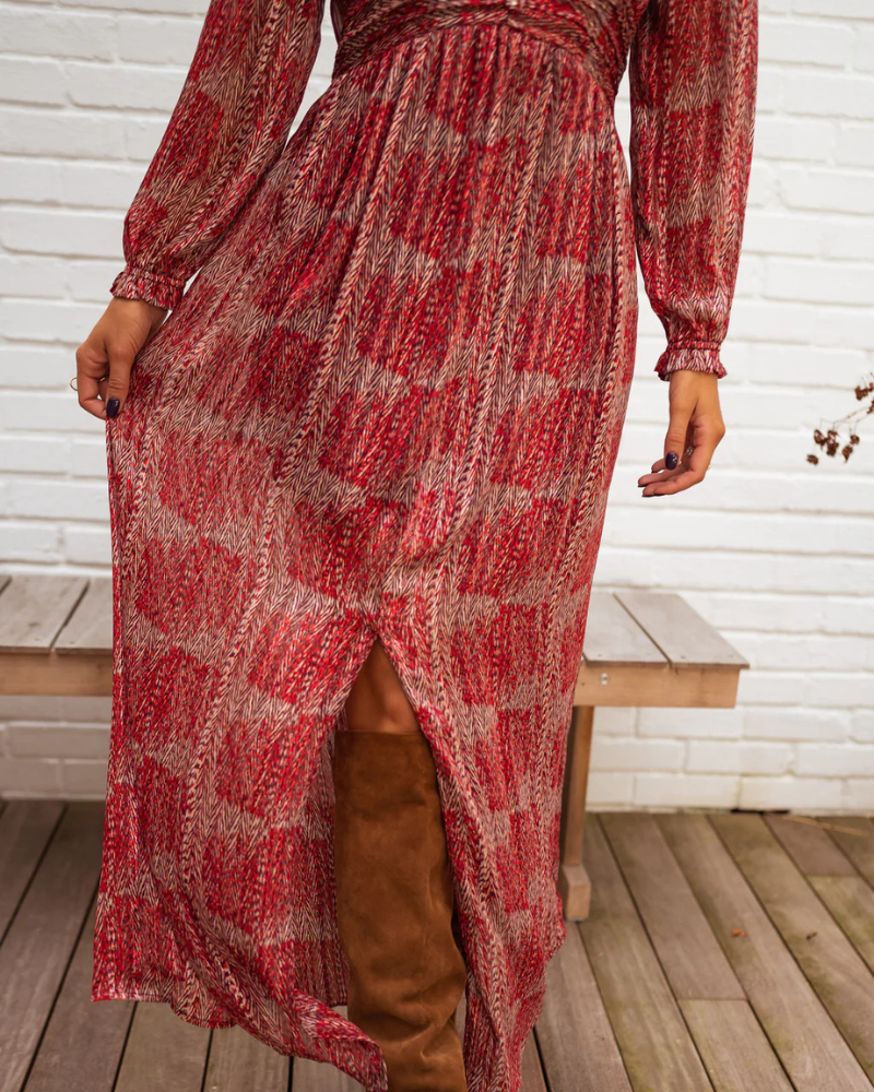 Stylish Slit V-Neck Maxi Dress