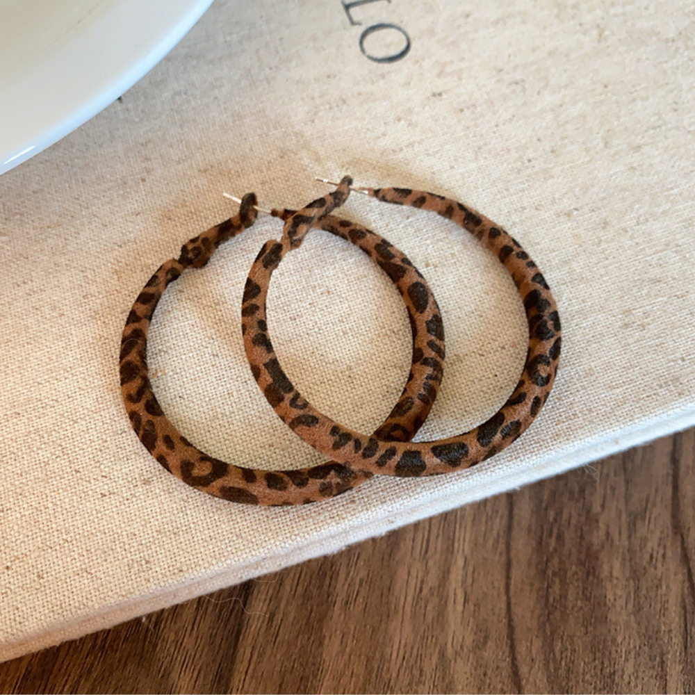 Unique Leopard Circle Earrings