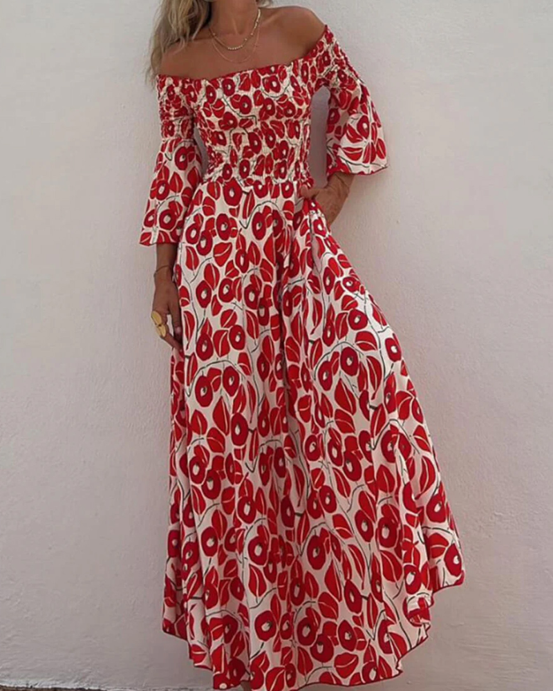 Floral Off Shoulder Maxi Dress