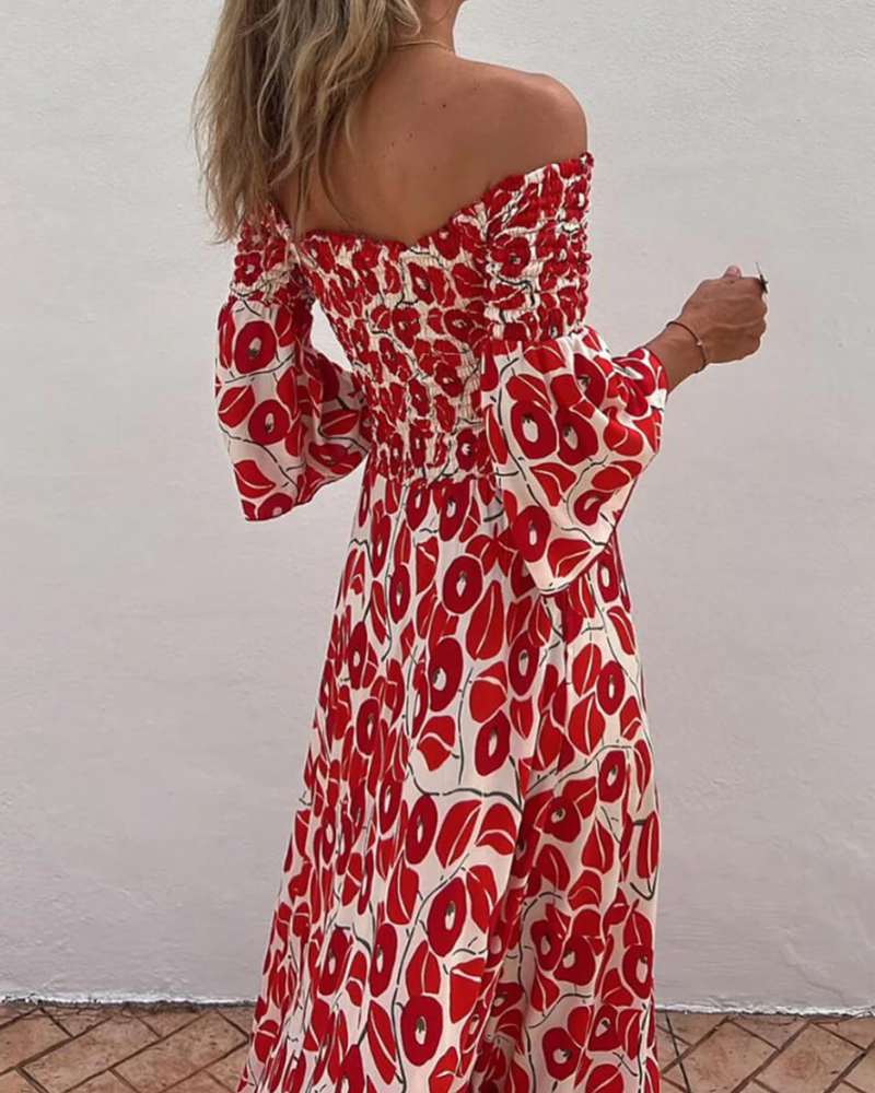 Floral Off Shoulder Maxi Dress