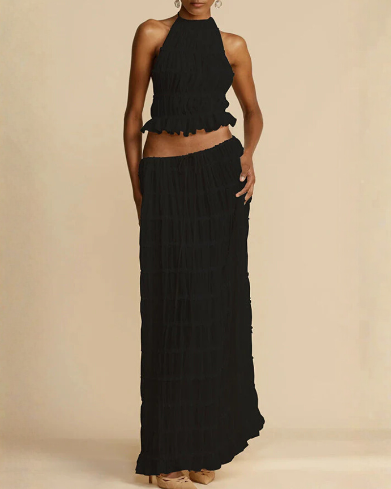 Romantic Slim Fit Pleated Set