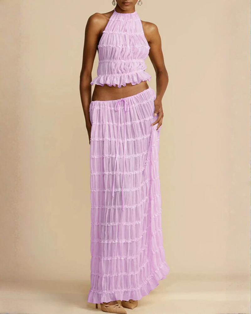 Romantic Slim Fit Pleated Set