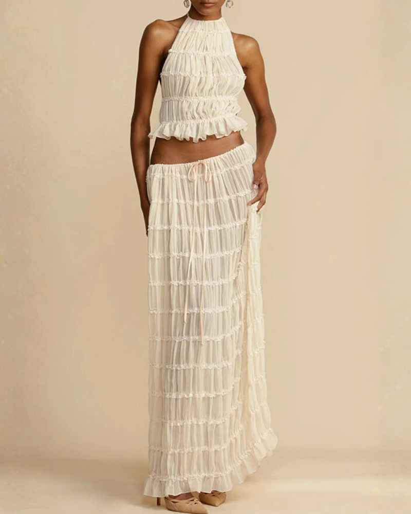 Romantic Slim Fit Pleated Set