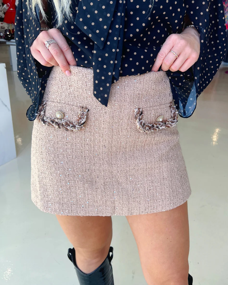 Trendy Tweed Jupe Short