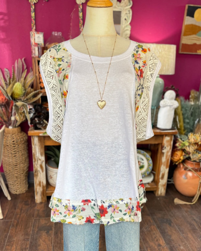 Floral Patchwork Sleeveless Top