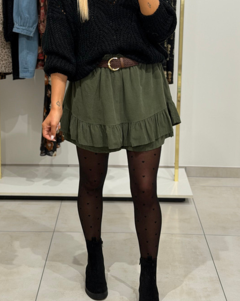 Stylish Ruffled Jupe Short