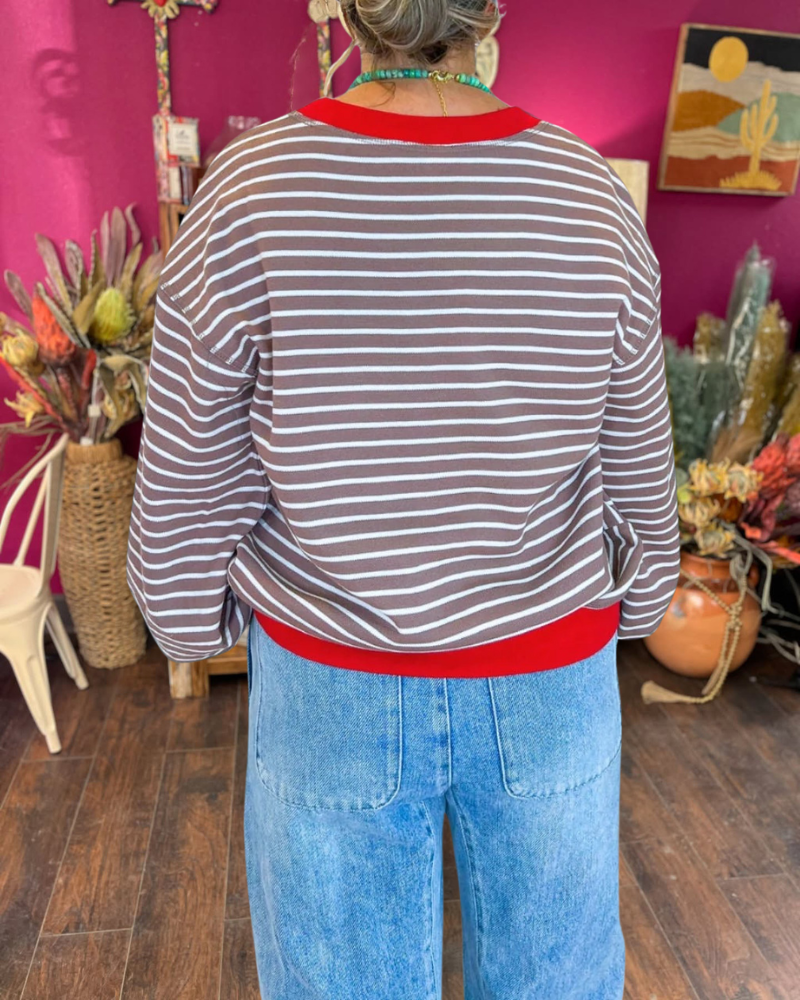 Cara Colorblock Striped Pullover