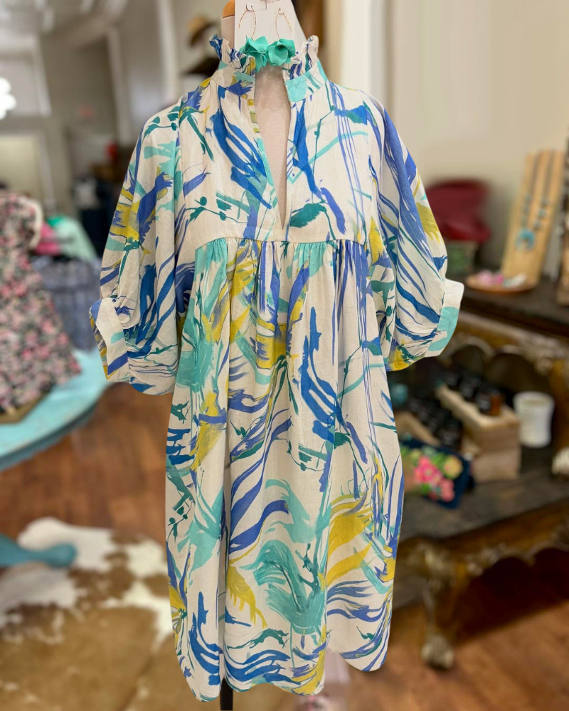 Artistic Painted Line Dress