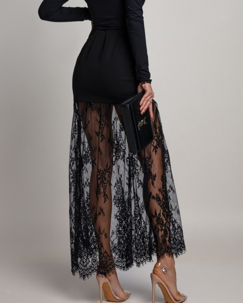 Elegant Lace Maxi Skirt