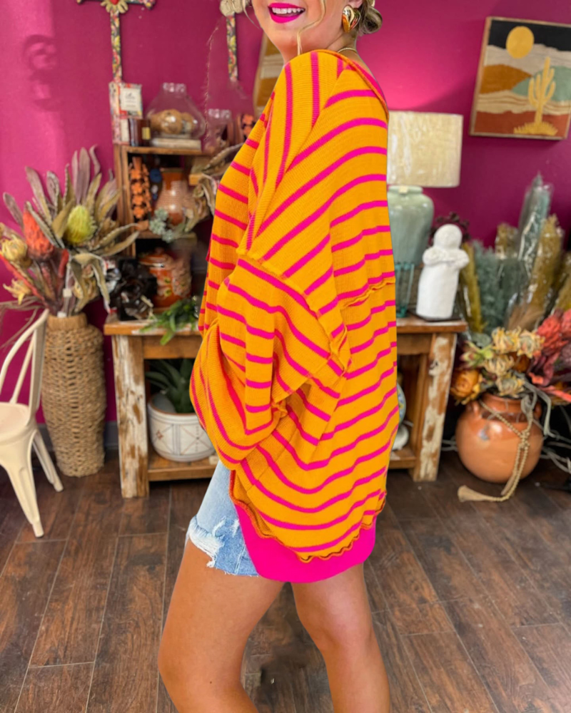 Contrast Color Collide Waffle Top