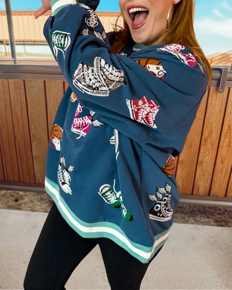 Flying Sneakers Sequined Sweatshirt