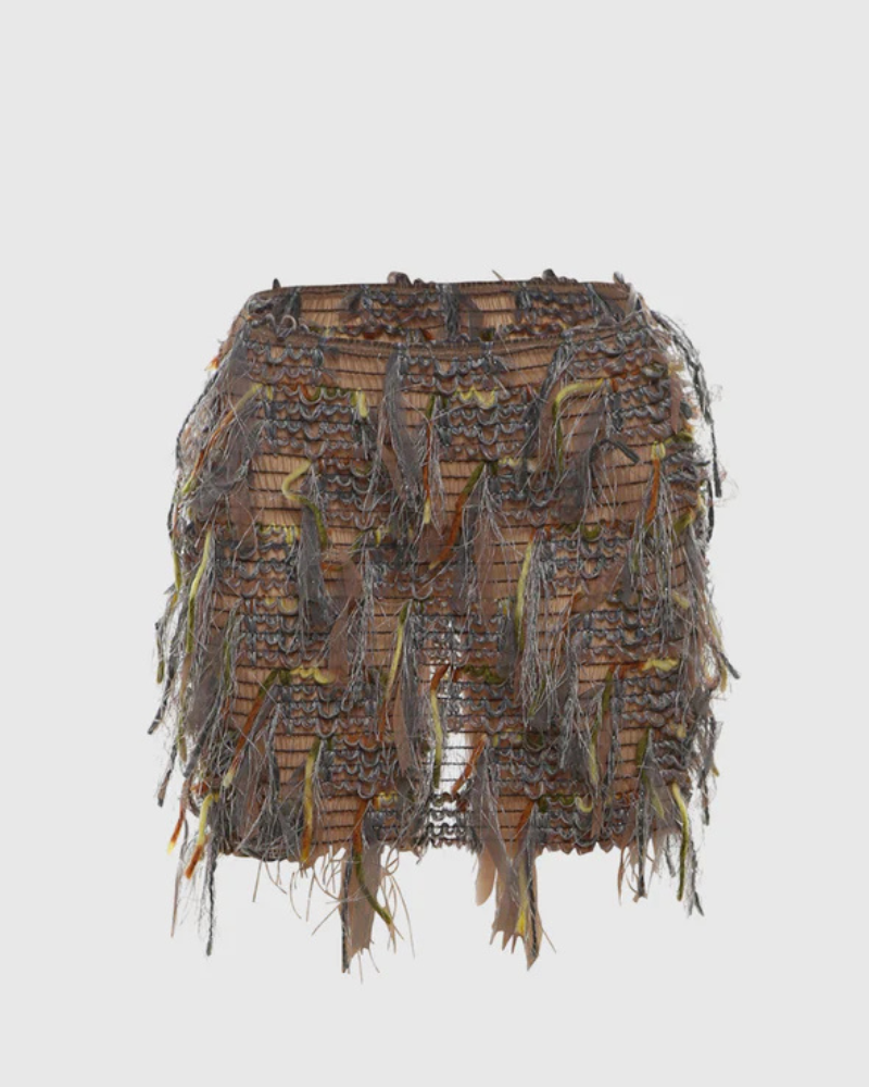 Chic Fringe Short Skirt