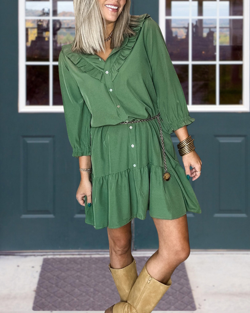 Casual Ruffled Mini Dress