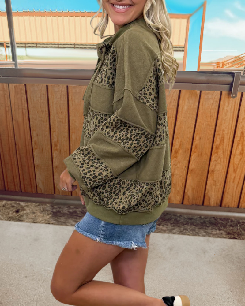 Chic Leopard Layered Pullover