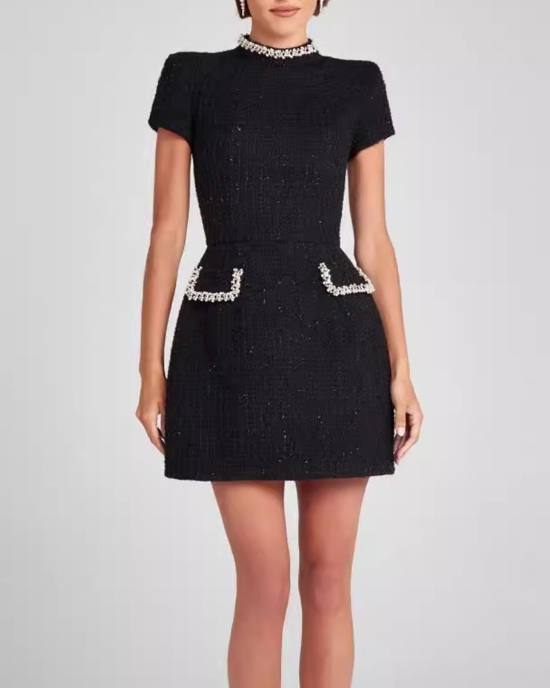 Stylish Elegant Turtleneck Mini Dress