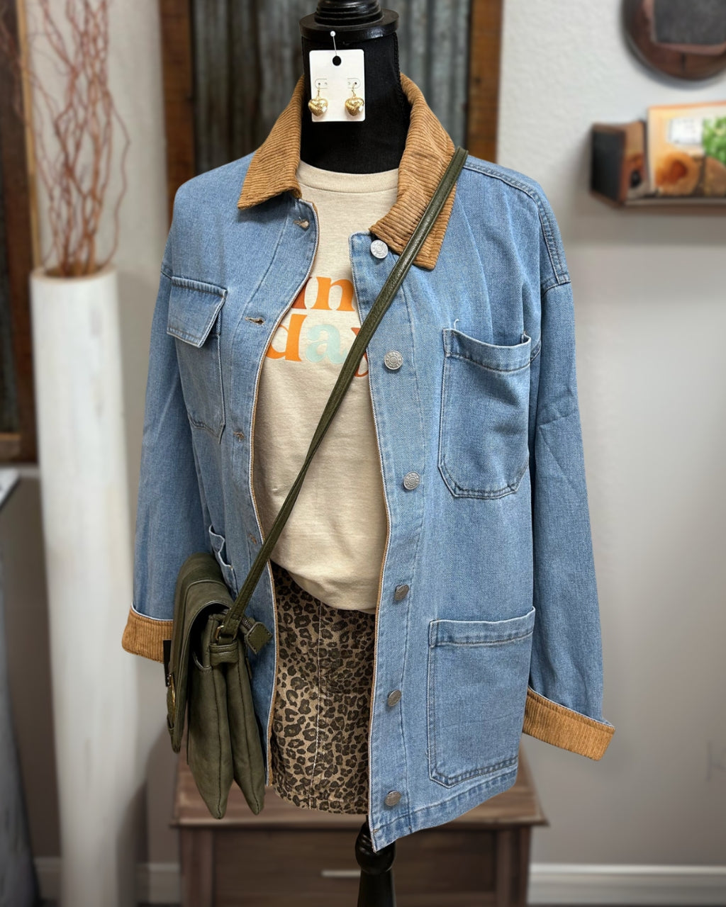 Corduroy Mixed Denim Jacket