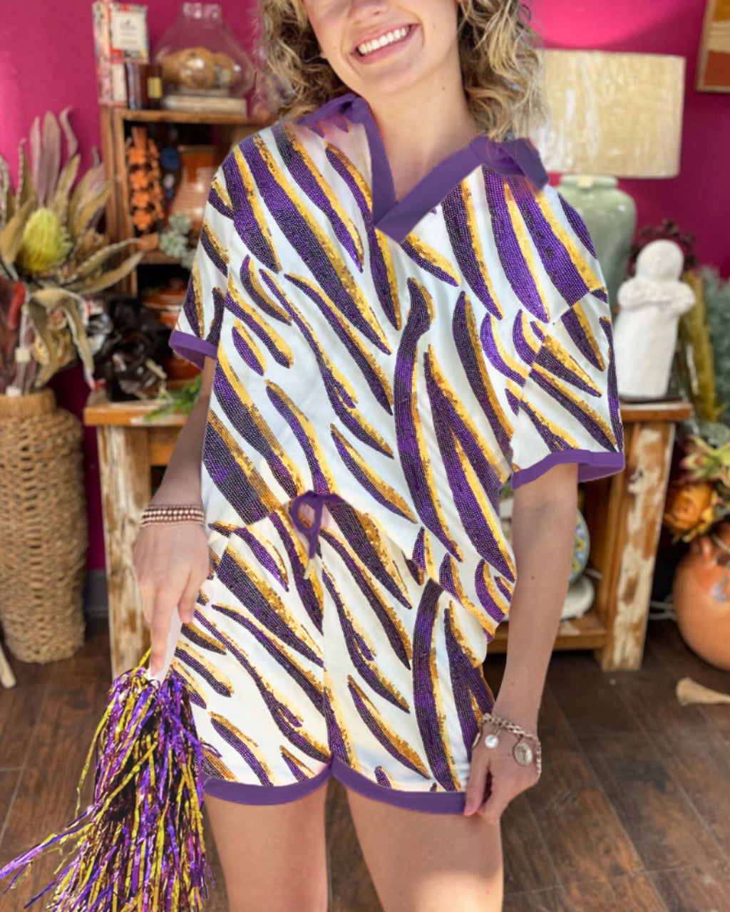LSU Tigers Print Short Set