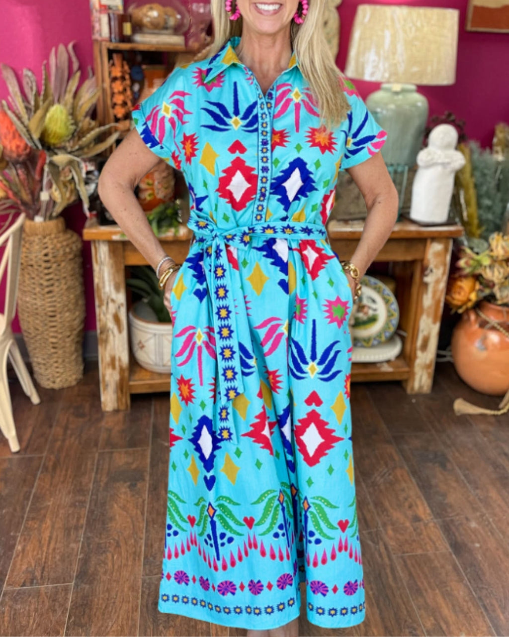 Boho Floral Midi Dress