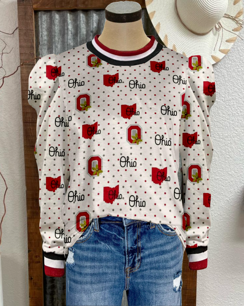 Ohio State Polka Dot Top