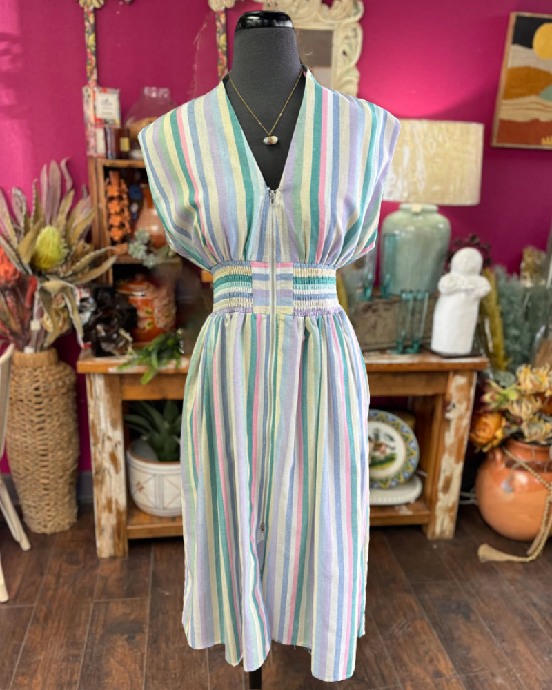 Colorful Striped Tunic Dress