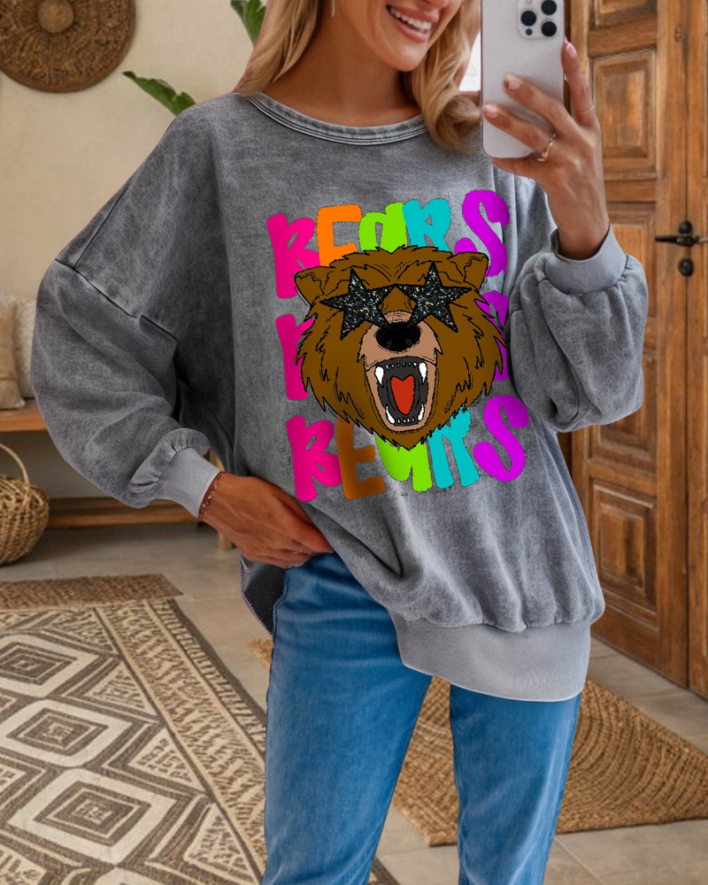 Bear Star Washed Sweatshirt