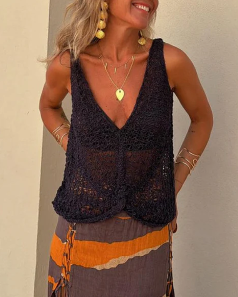 Chic Cutout V-Neck Vest