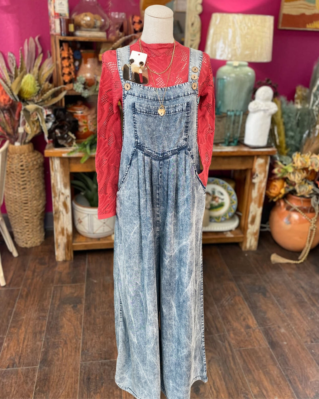 Fade Denim Overalls