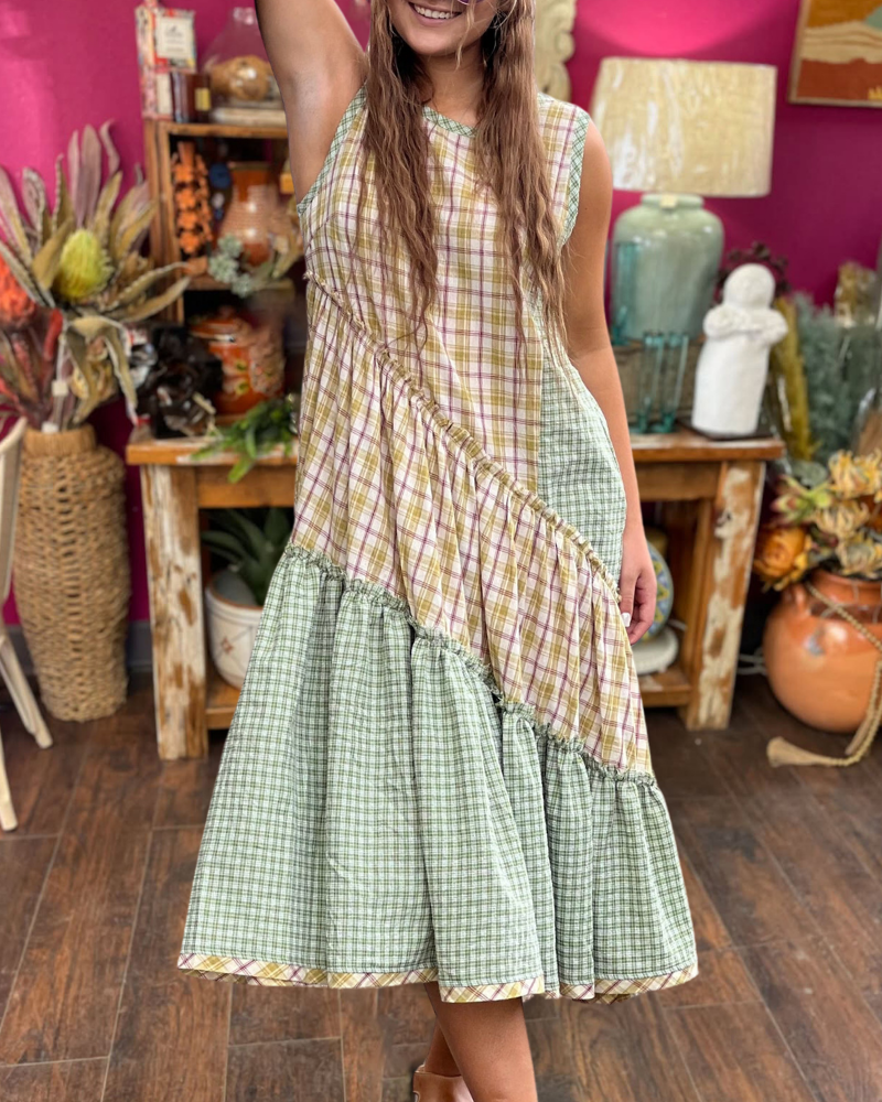 Unique Chic Plaid Maxi Dress