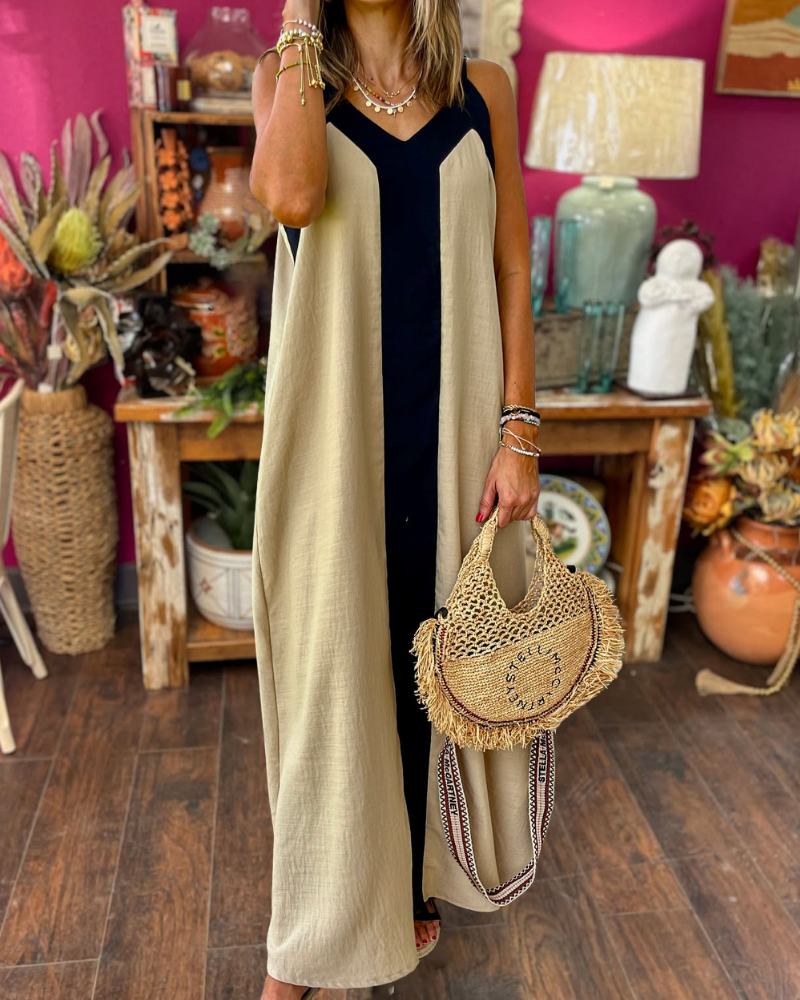 Casual Holiday Color Block Dress