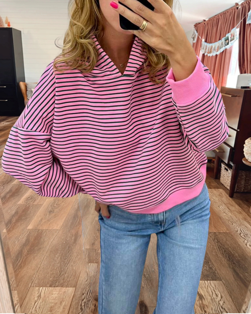Trendy Attractive Striped Hoodie