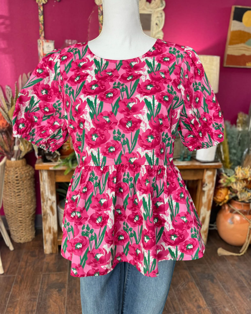 Glamorous Bright Floral Top