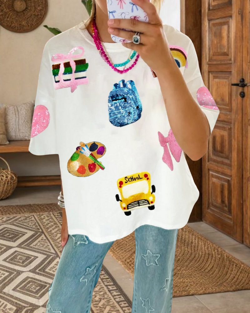 Sweet School Sequin T-shirt