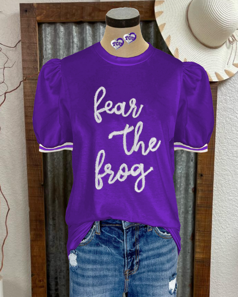 TCU Horned Frogs Embroidered Top