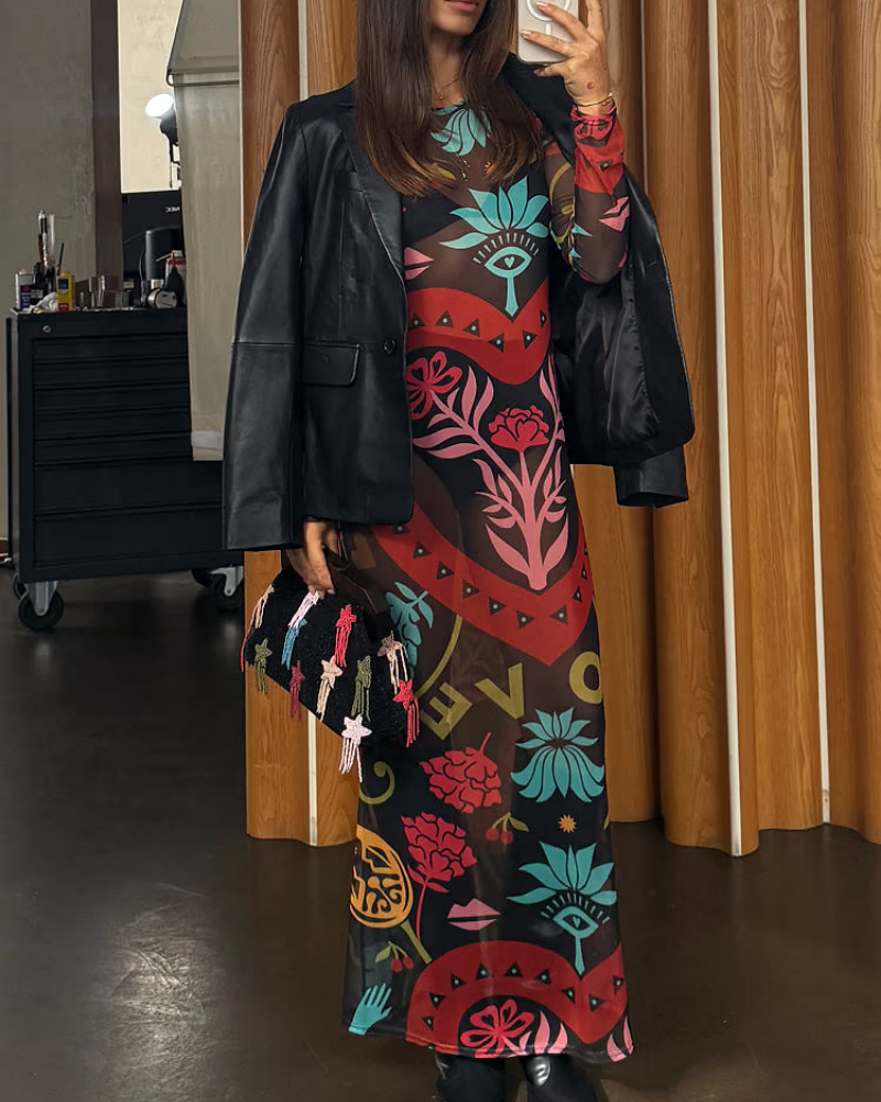 Chic Heart Floral Maxi Dress